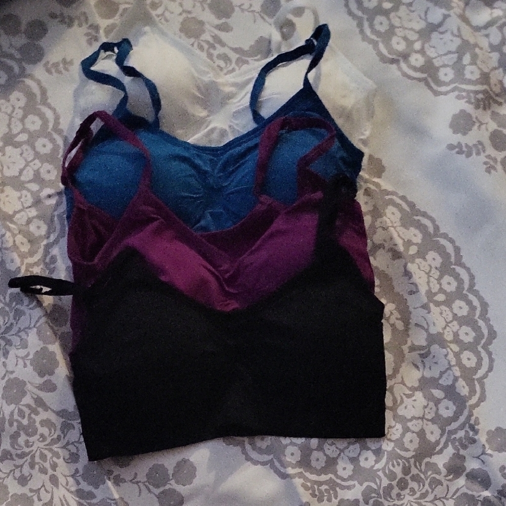 Colorful Bra Set - Blue, Purple, Black, White
